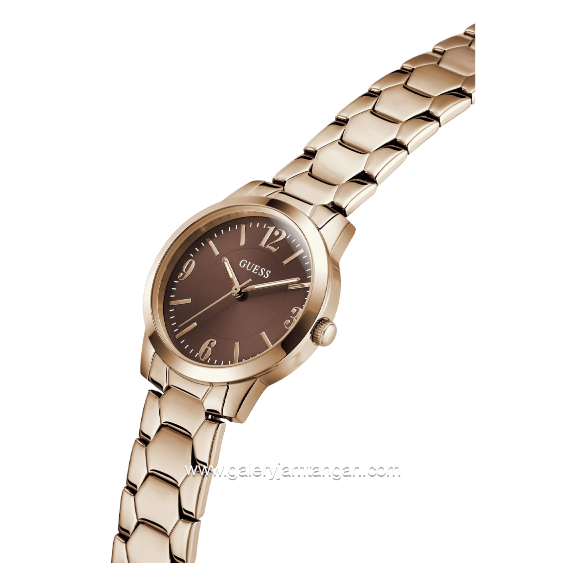 GUESS WINNI GW1028L4 Rosegold Dial Brown Stainless Steel Strap