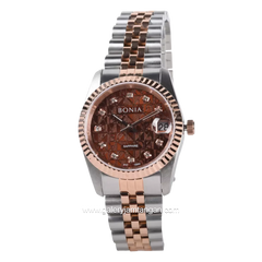 BONIA Sapphire BNB10550-3646 SILVER ROSE BROWN Stainless Steel Strap