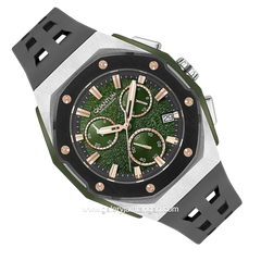 QUANTUM HNG1170.366 Black Dial Green Silicone Strap