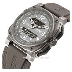 INFANTRY REVO-AD-01 Dual Time Full Grey Rubber Strap
