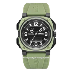 INFANTRY REVO-AD-04 Dual Time Full Green Rubber Strap
