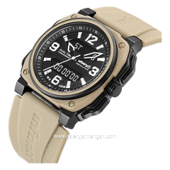 INFANTRY REVO-AD-05 Dual Time Full Ivory Rubber Strap
