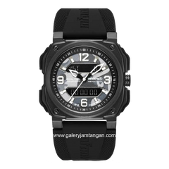 INFANTRY REVO-AD-06 Dual Time Black Dial Grey Rubber Strap