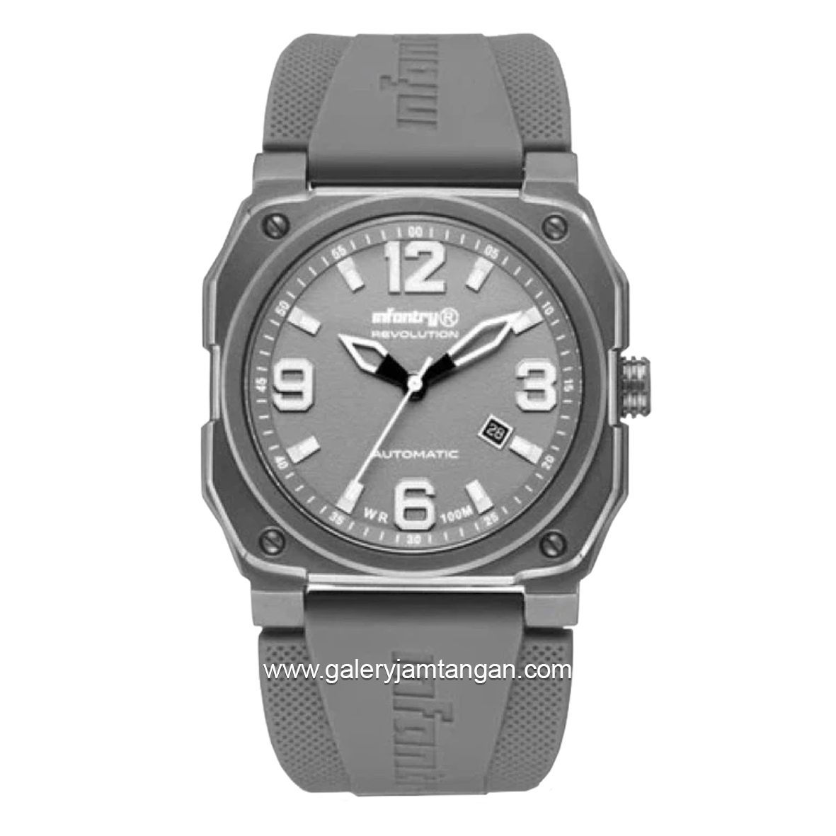 INFANTRY REVO-AUTO-04 Super Lume Dial Full Grey Rubber Strap