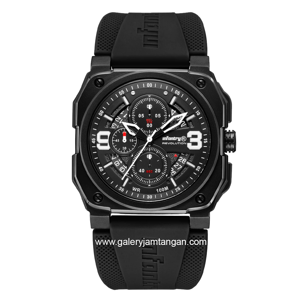 INFANTRY REVO-CHR-01-V2 Chronograph Full Black Rubber Strap