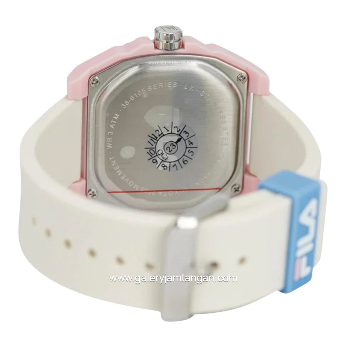 FILA 38-6105-008 Ivory Ring Pink Silicone Strap