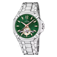 JAGUAR J1007/3 Balancier Automatic Silver Dial Green Swiss Made