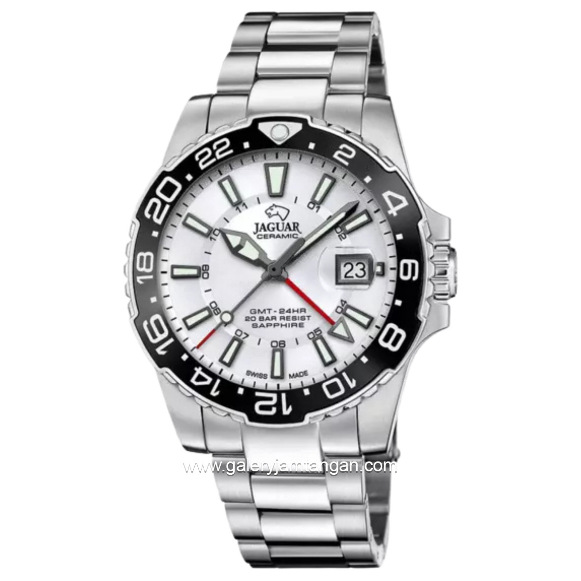 JAGUAR J1011/1 Silver Stainless Steel Chrystal Swiss Made