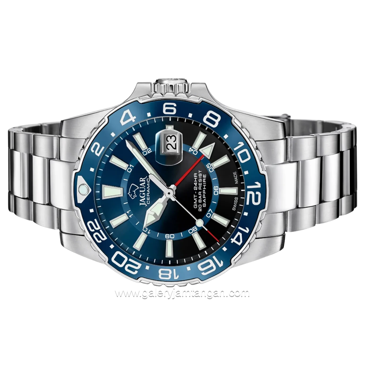 JAGUAR J1011/2 Silver Dial Blue Stainless Steel Swiss Made
