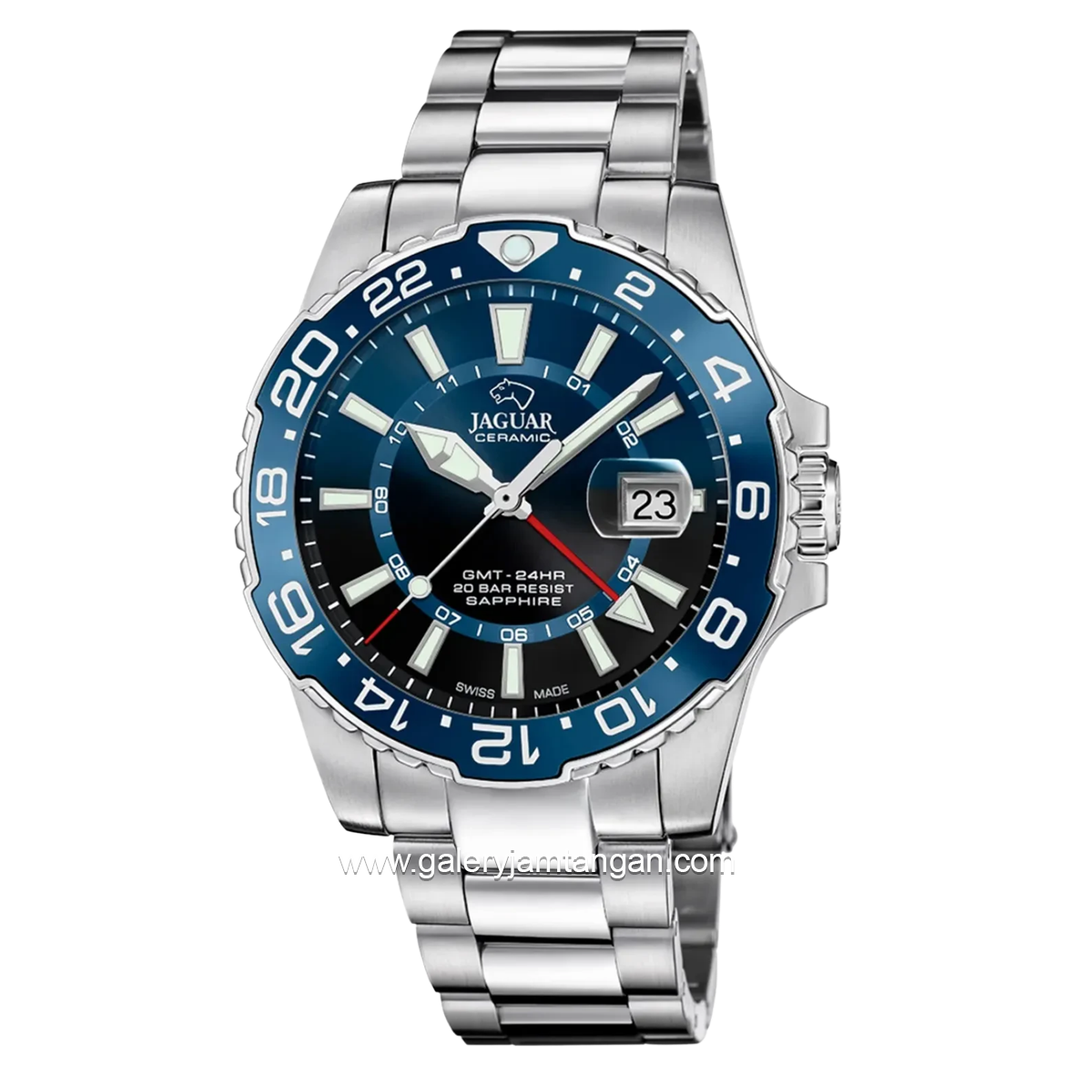 JAGUAR J1011/2 Silver Dial Blue Stainless Steel Swiss Made