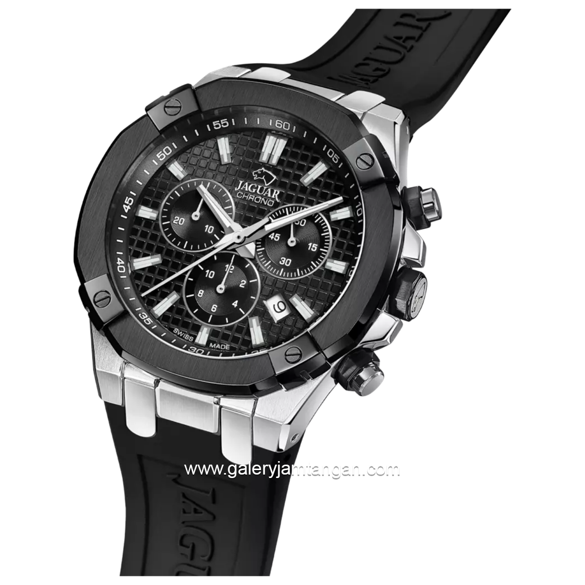 JAGUAR J1020/1 Rubber Black Dial Black Chronograph Swiss Made