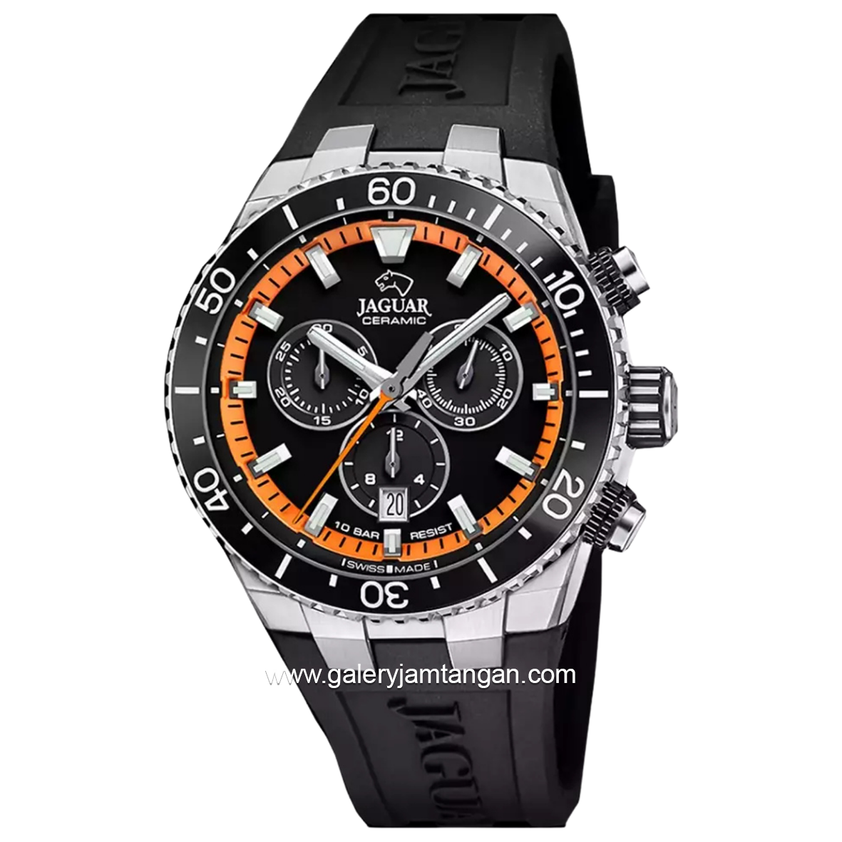 JAGUAR J1021/4 Black Rubber Strap Swiss Made