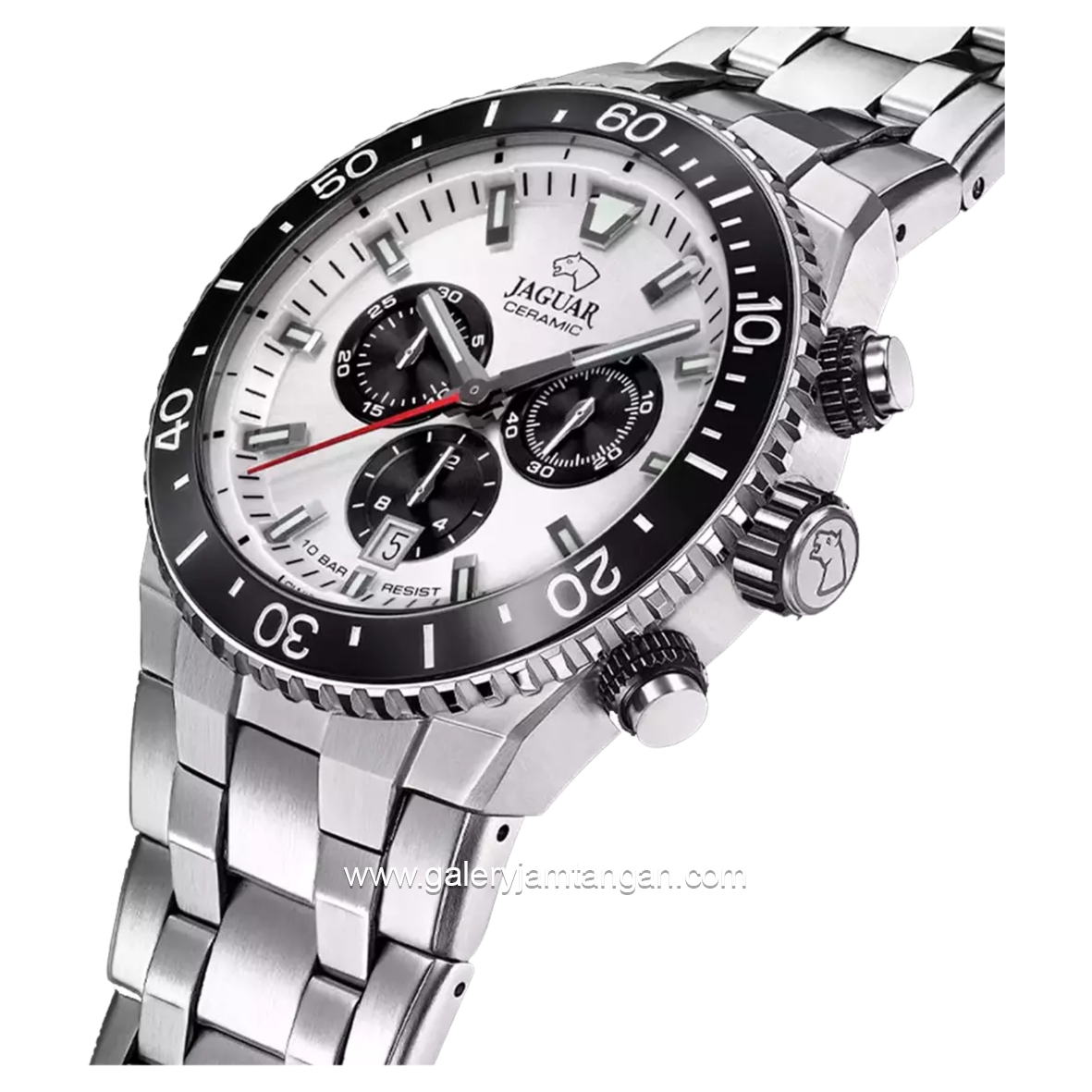 JAGUAR J1022/1 Silver Ceramic Stainless Steel Swiss Made