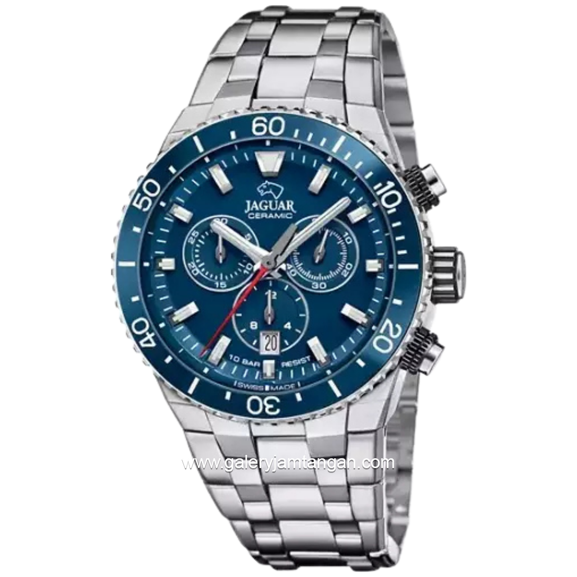 JAGUAR J1022/2 Silver Dial Blue Ceramic Stainless Steel Swiss Made