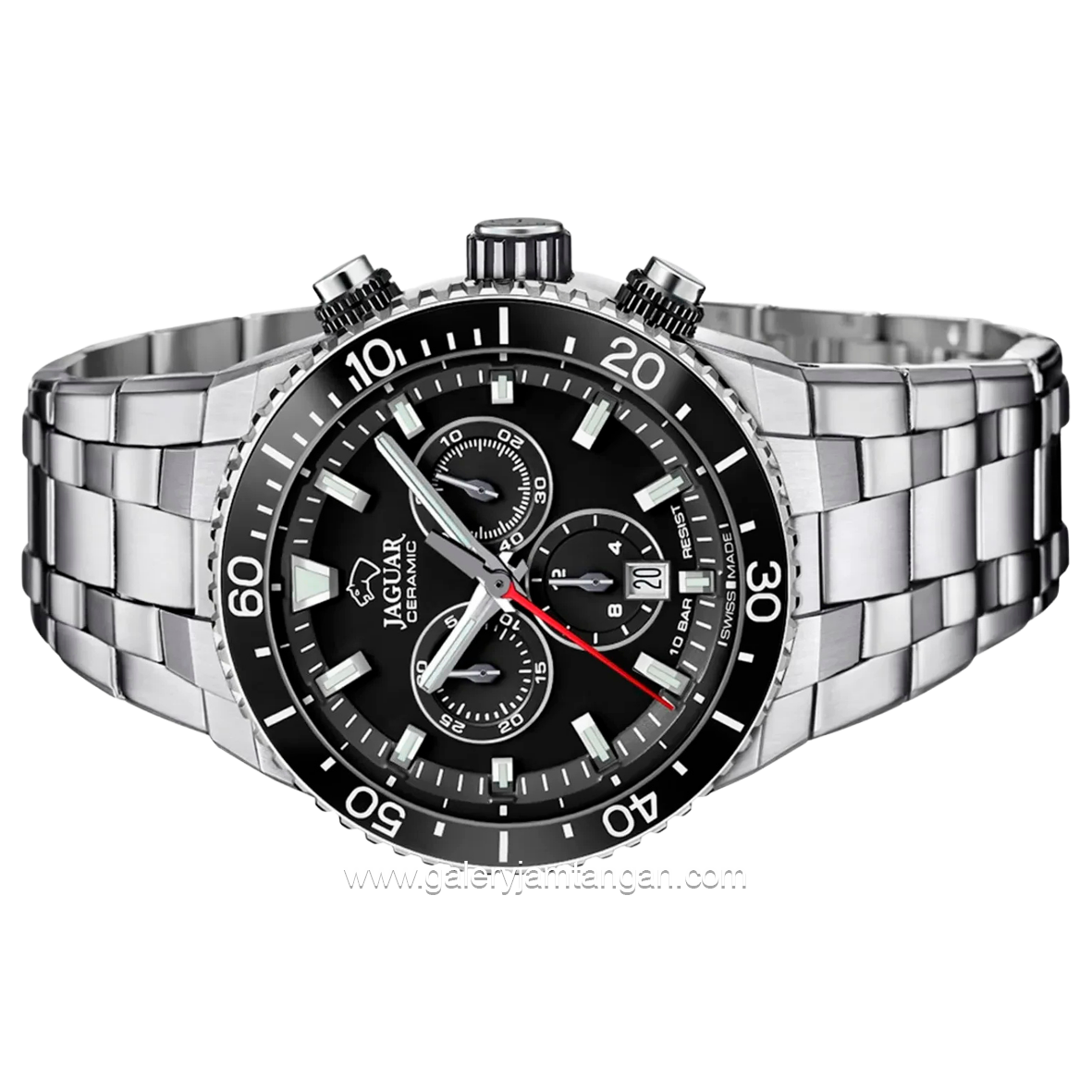 JAGUAR J1022/4 Silver Dial Black Ceramic Stainless Steel Swiss Made