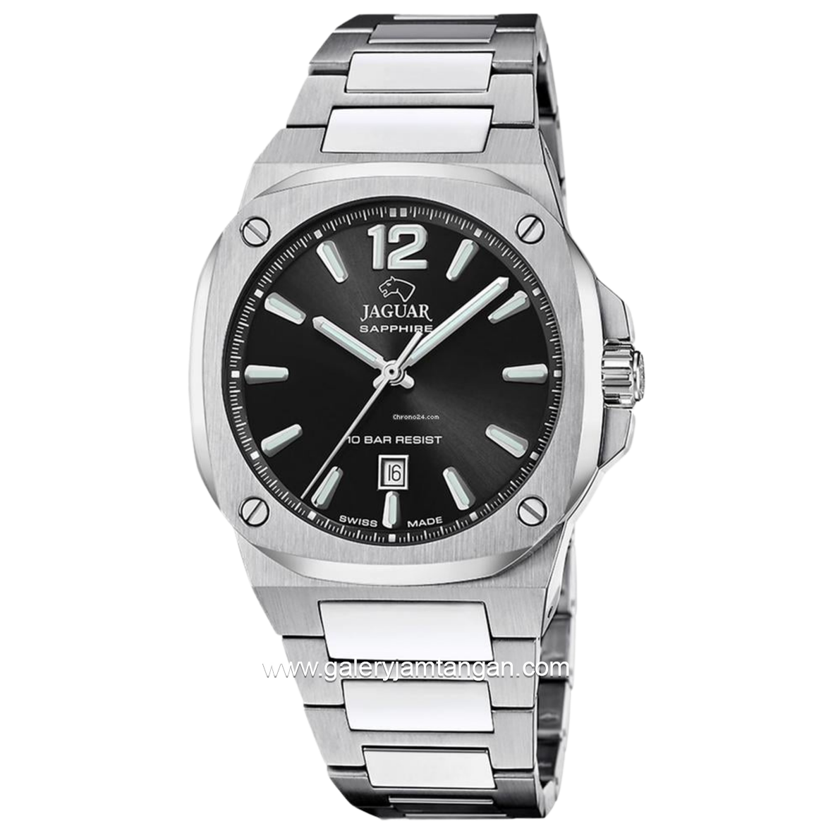 JAGUAR J1024/3 Silver Dial Black Stainless Steel Swiss Made