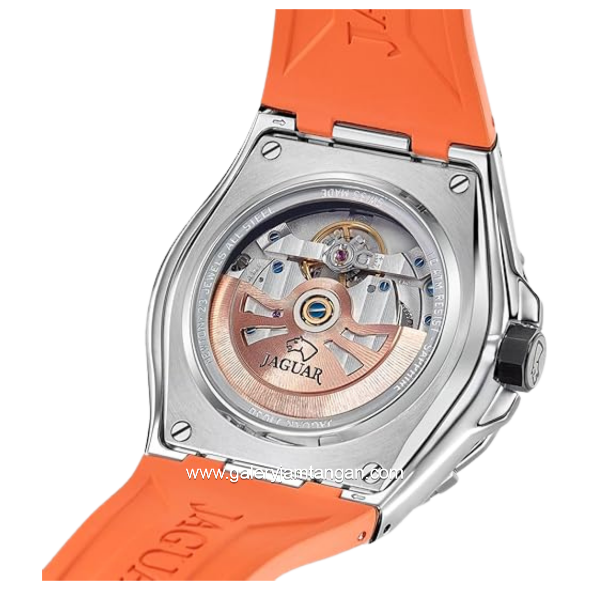 JAGUAR J1030/1 Orange Diplomatic Automatic Rubber Strap