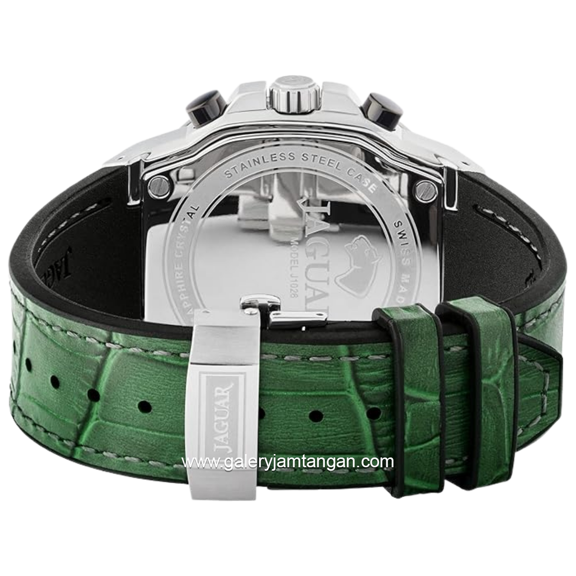 JAGUAR J1026/3 Green Leather Strap Swiss Made