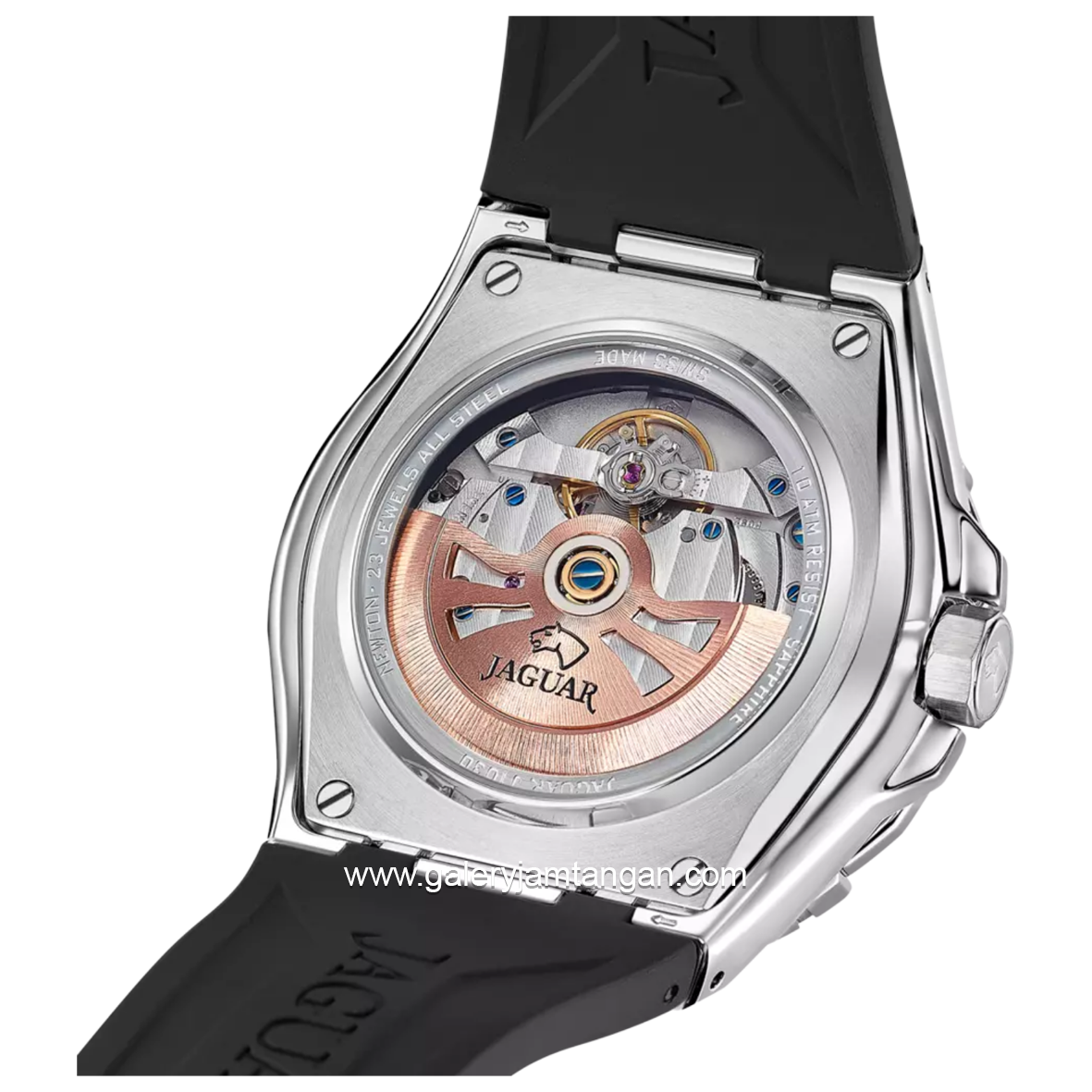 JAGUAR J1030/4 Black Diplomatic Automatic Rubber Strap