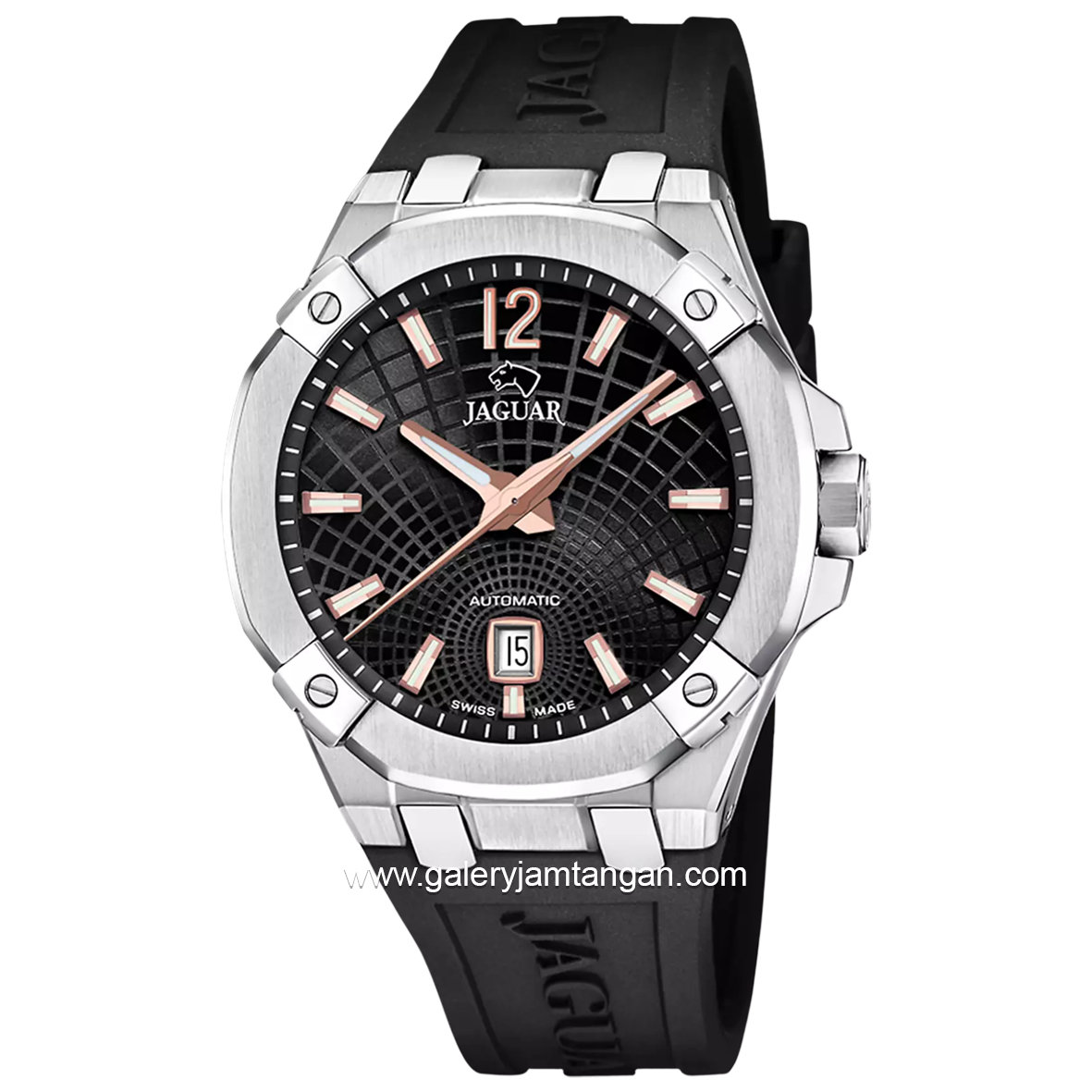 JAGUAR J1030/4 Black Diplomatic Automatic Rubber Strap