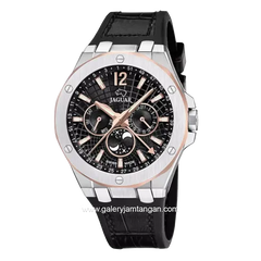 JAGUAR J1040/4 Black Silver Leather Strap Swiss Made