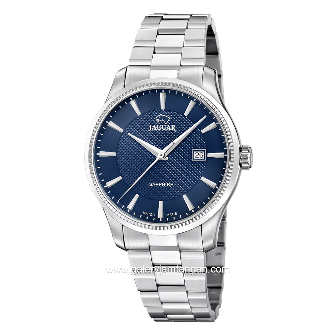 JAGUAR J1041/3 Silver Sapphire Crystal Stainless Steel Strap