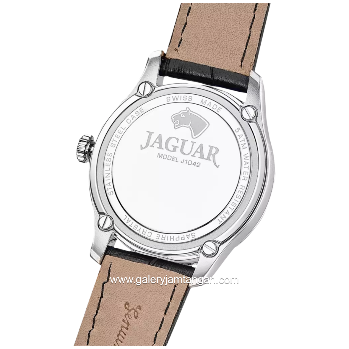 JAGUAR J1042/5 Black Leather Strap Swiss Made