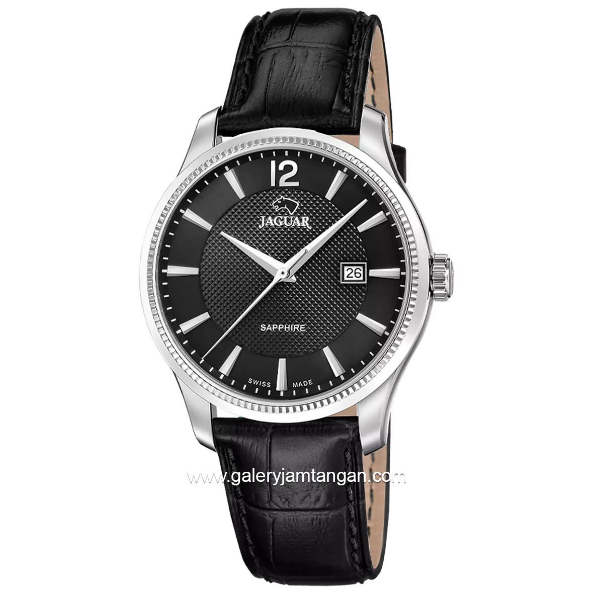 JAGUAR J1042/5 Black Leather Strap Swiss Made