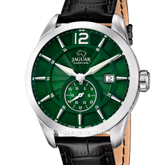 JAGUAR J663/3 Black Leather Dial Green Sapphire Swiss Made