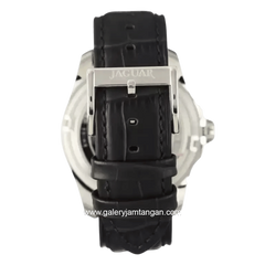 JAGUAR J878/4 Black Silver Leather Strap Swiss Made