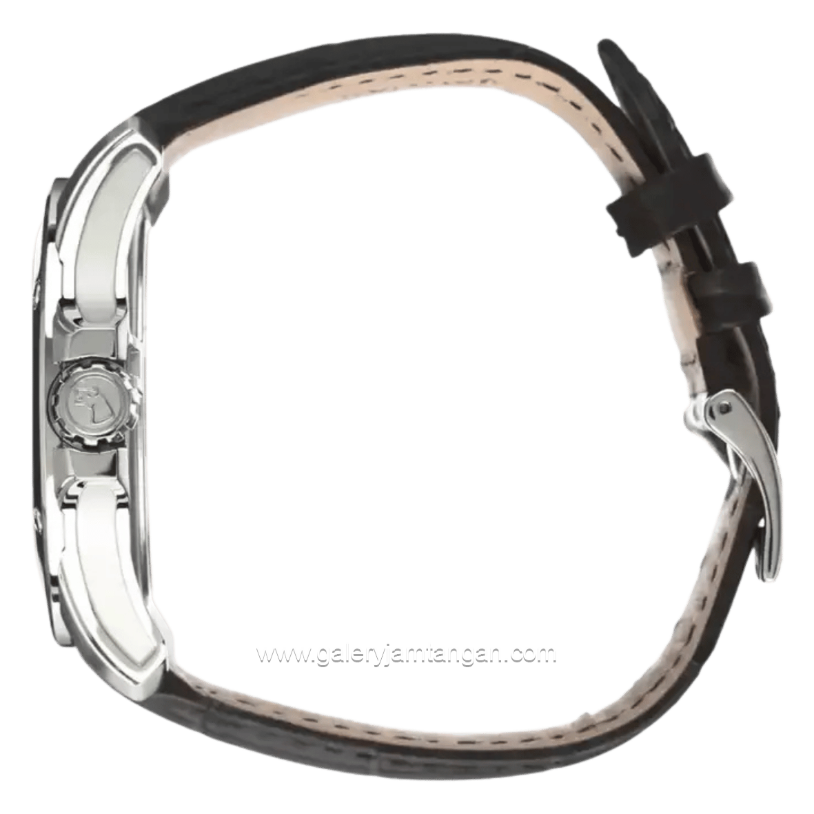 JAGUAR J878/4 Black Silver Leather Strap Swiss Made