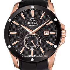 JAGUAR J882/1 Black Rosegold Leather Strap Swiss Made