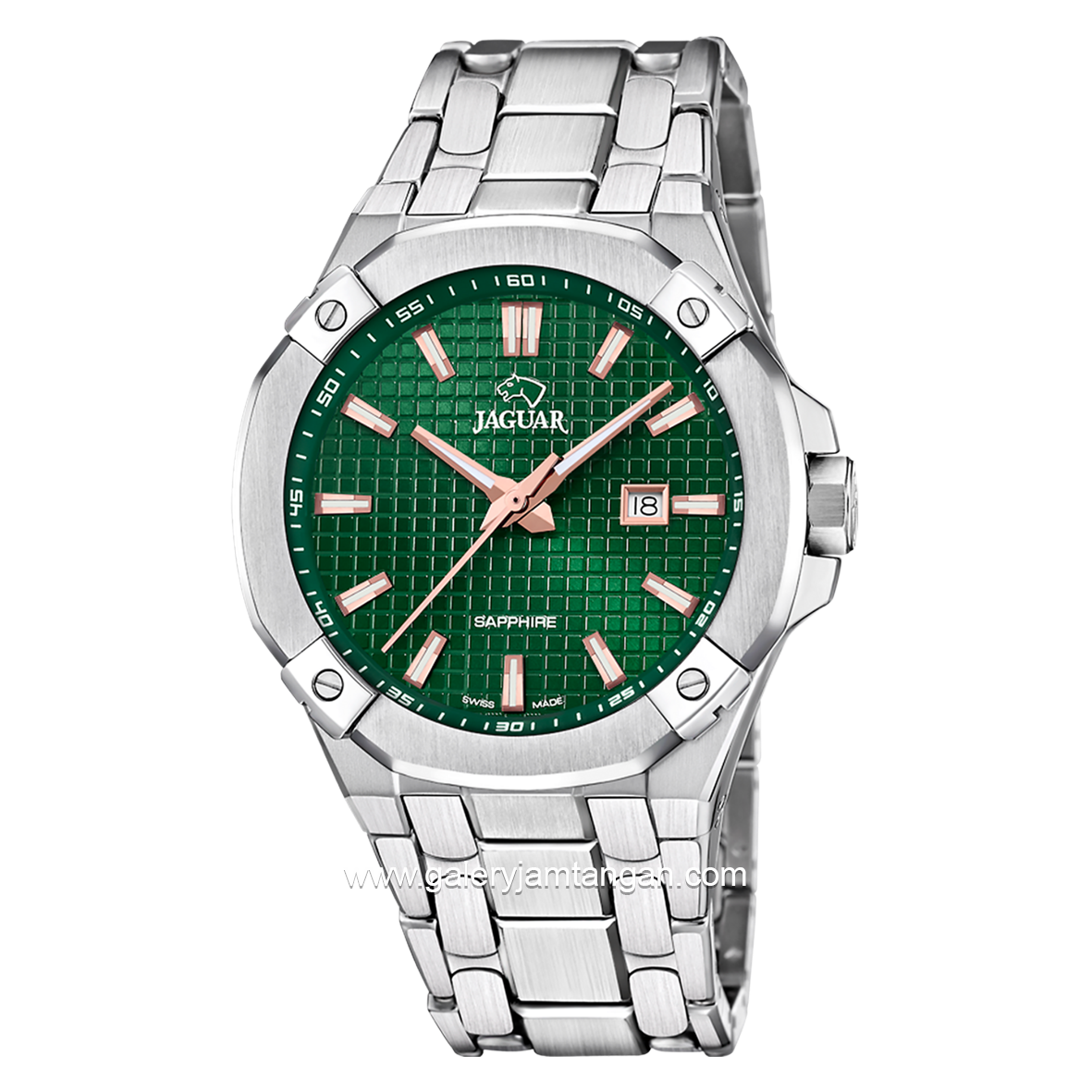 JAGUAR J1009/3 Silver Dial Green Stainless Steel Swiss Made