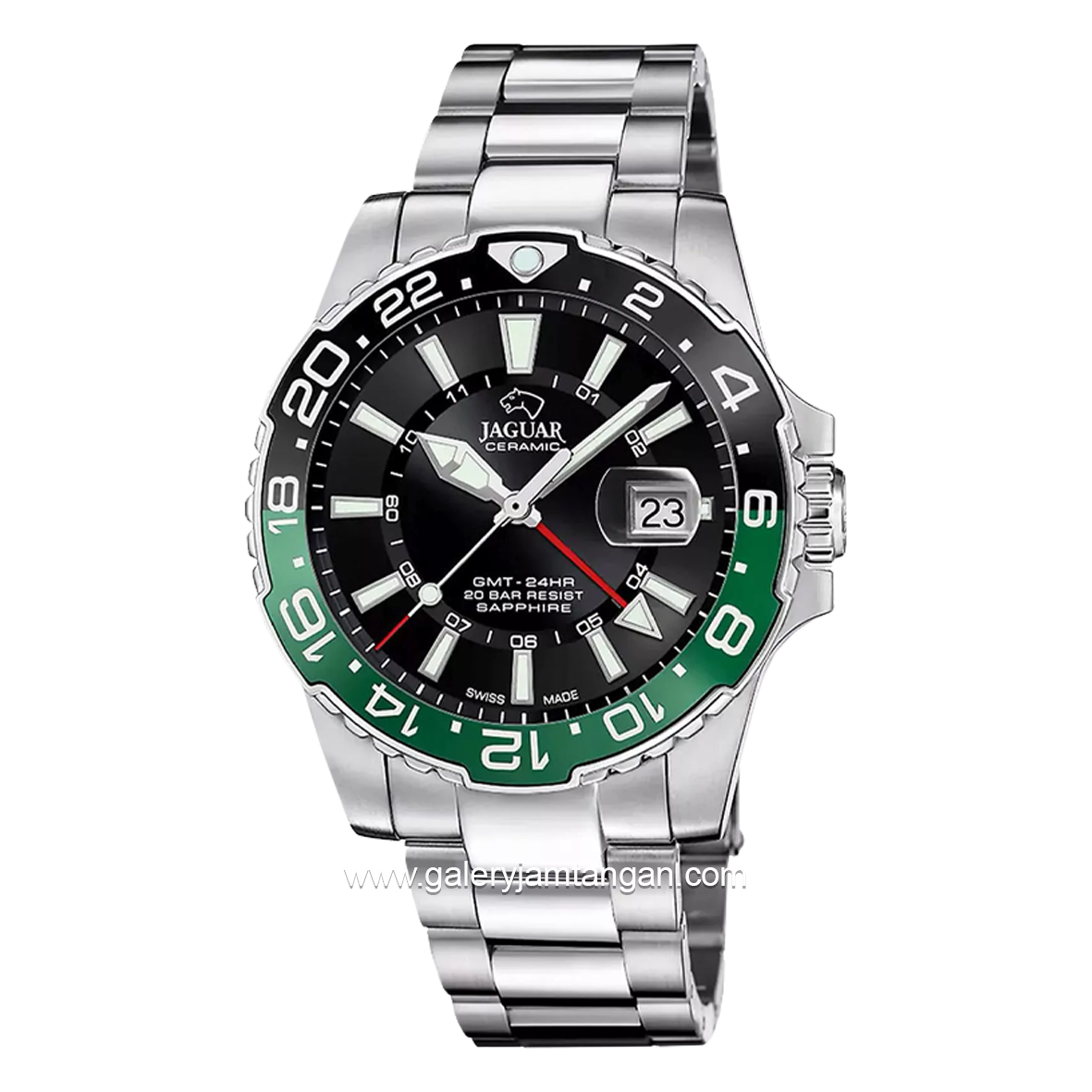 JAGUAR J1011/5 Silver Dial Black Stainless Steel Swiss Made
