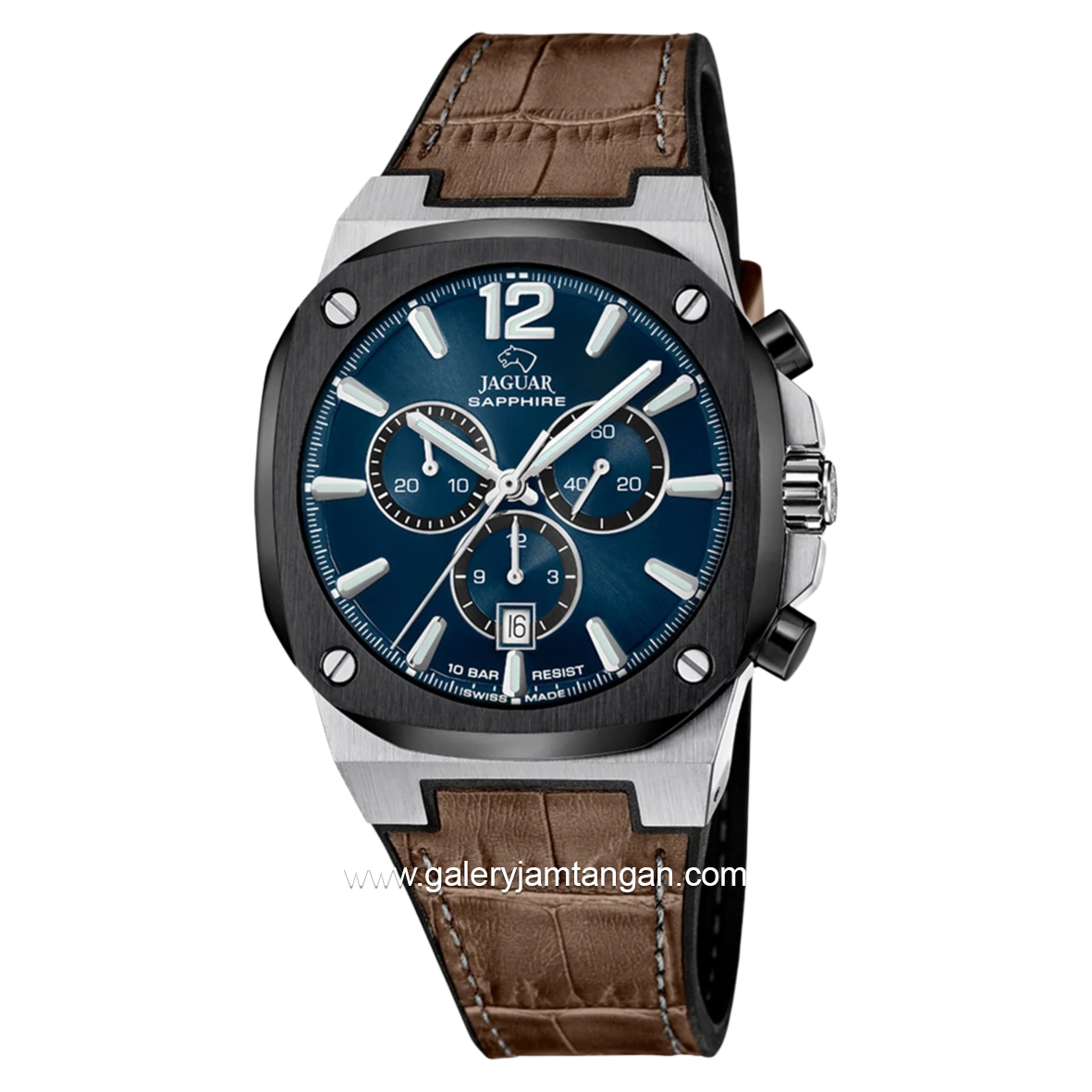 JAGUAR J1026/2 Brown Leather Strap Swiss Made