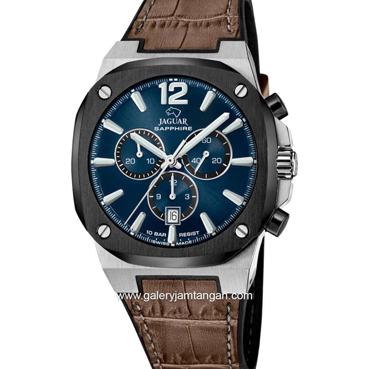 JAGUAR J1026/2 Brown Leather Strap Swiss Made