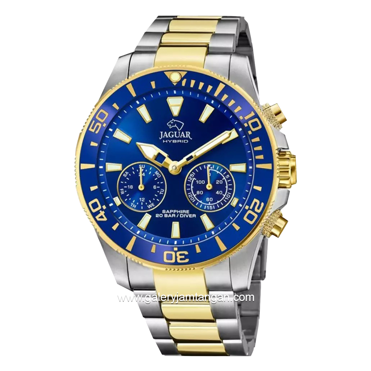 JAGUAR J889/1 Silver Gold Dial Blue Stainless Steel Swiss Made