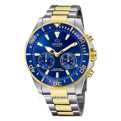 JAGUAR J889/1 Silver Gold Dial Blue Stainless Steel Swiss Made