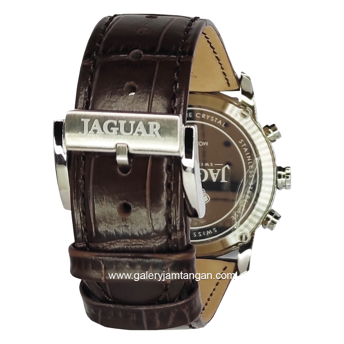 JAGUAR J968/5 Brown Silver Chronograph Leather Shappire Christal Swiss Made