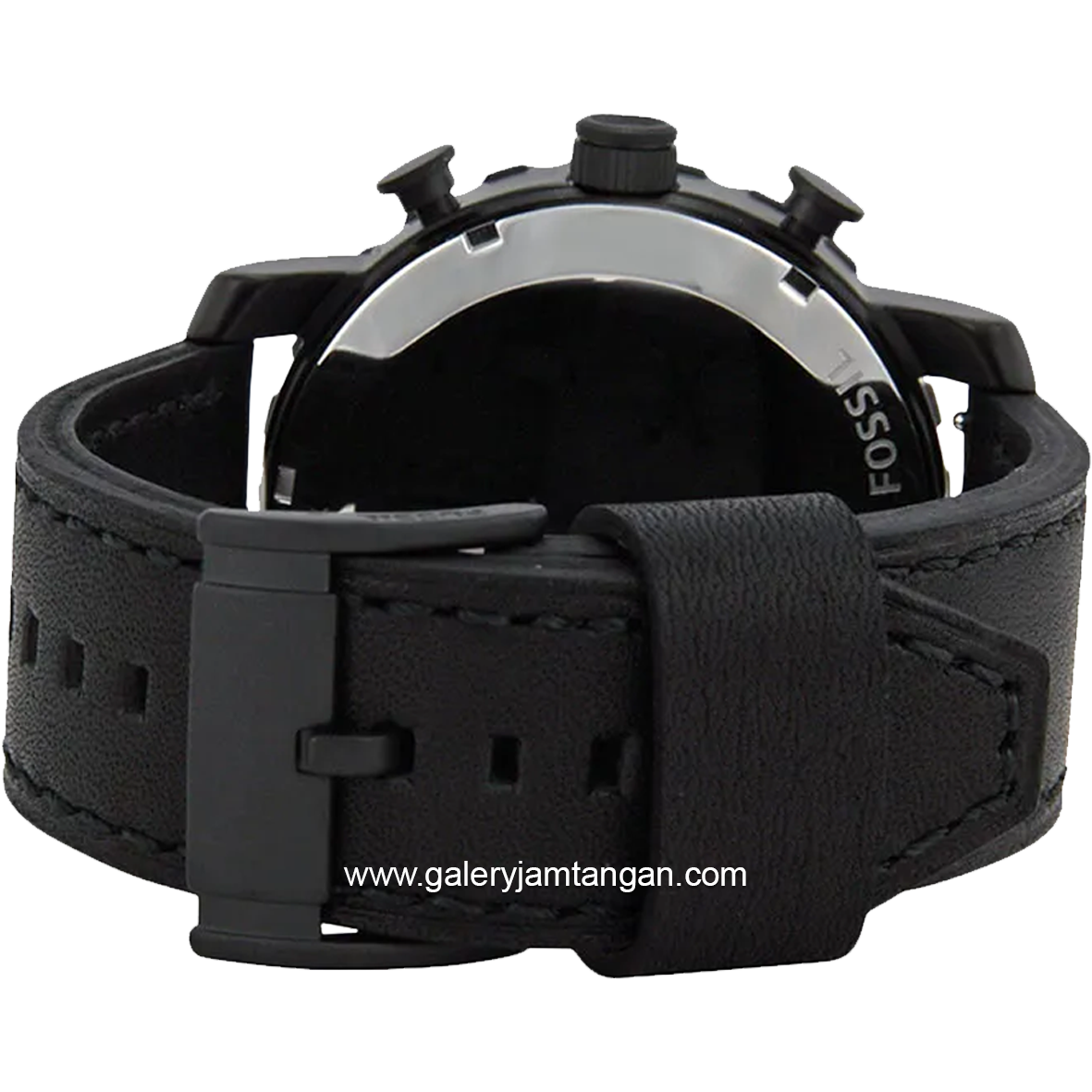 FOSSIL NATE JR1354 Chronograph Black Dial Black Leather Strap