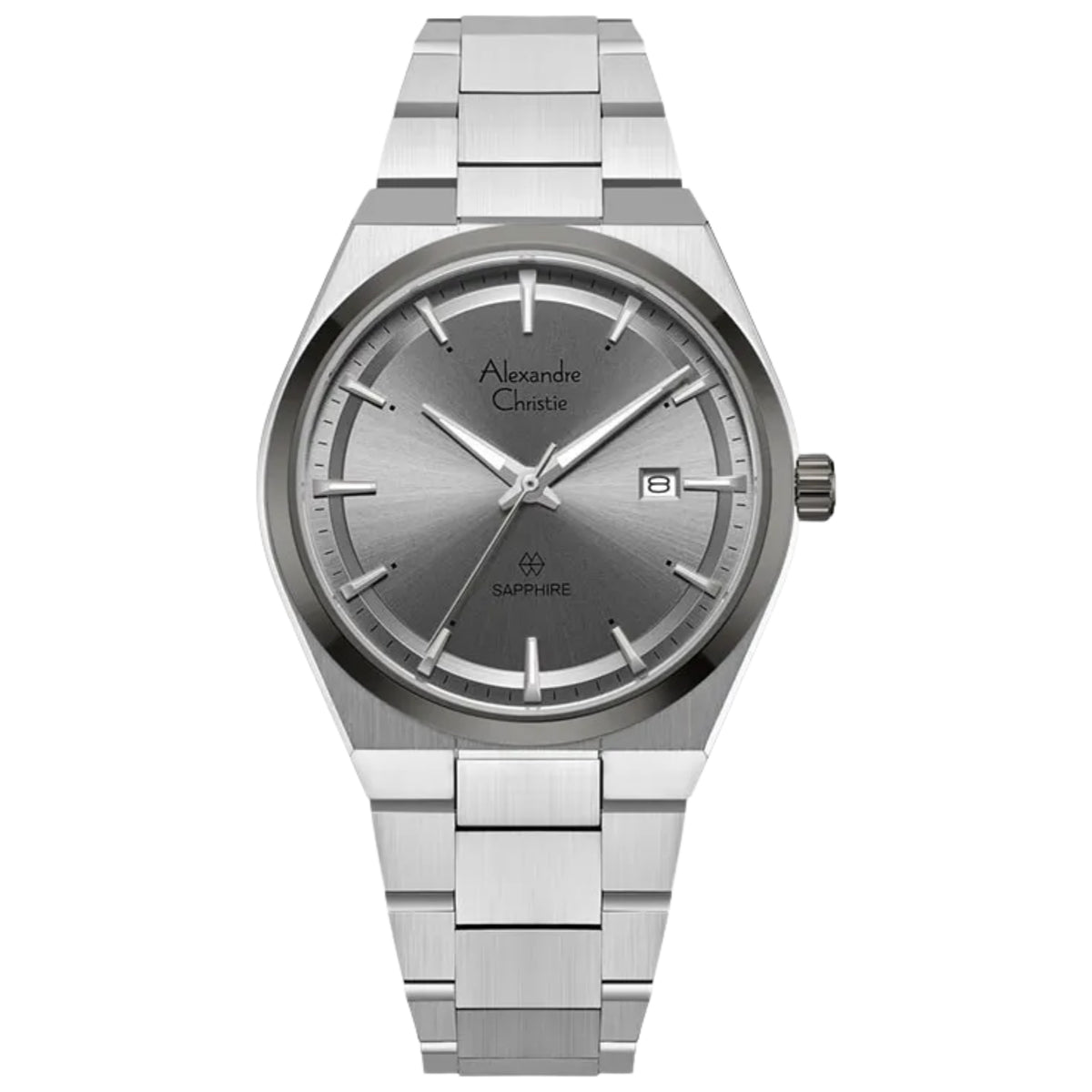 Alexandre Christie AC 8697 MD BTEGR Sapphire Grey Dial Stainless Steel Strap