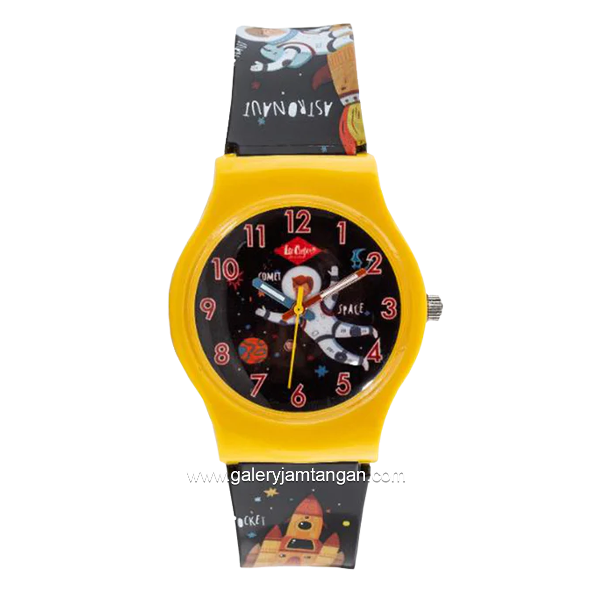 LEE COOPER LC.K.1.757 Kid's Watches Black Yellow Rubber Strap