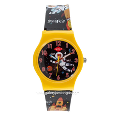 LEE COOPER LC.K.1.757 Kid's Watches Black Yellow Rubber Strap