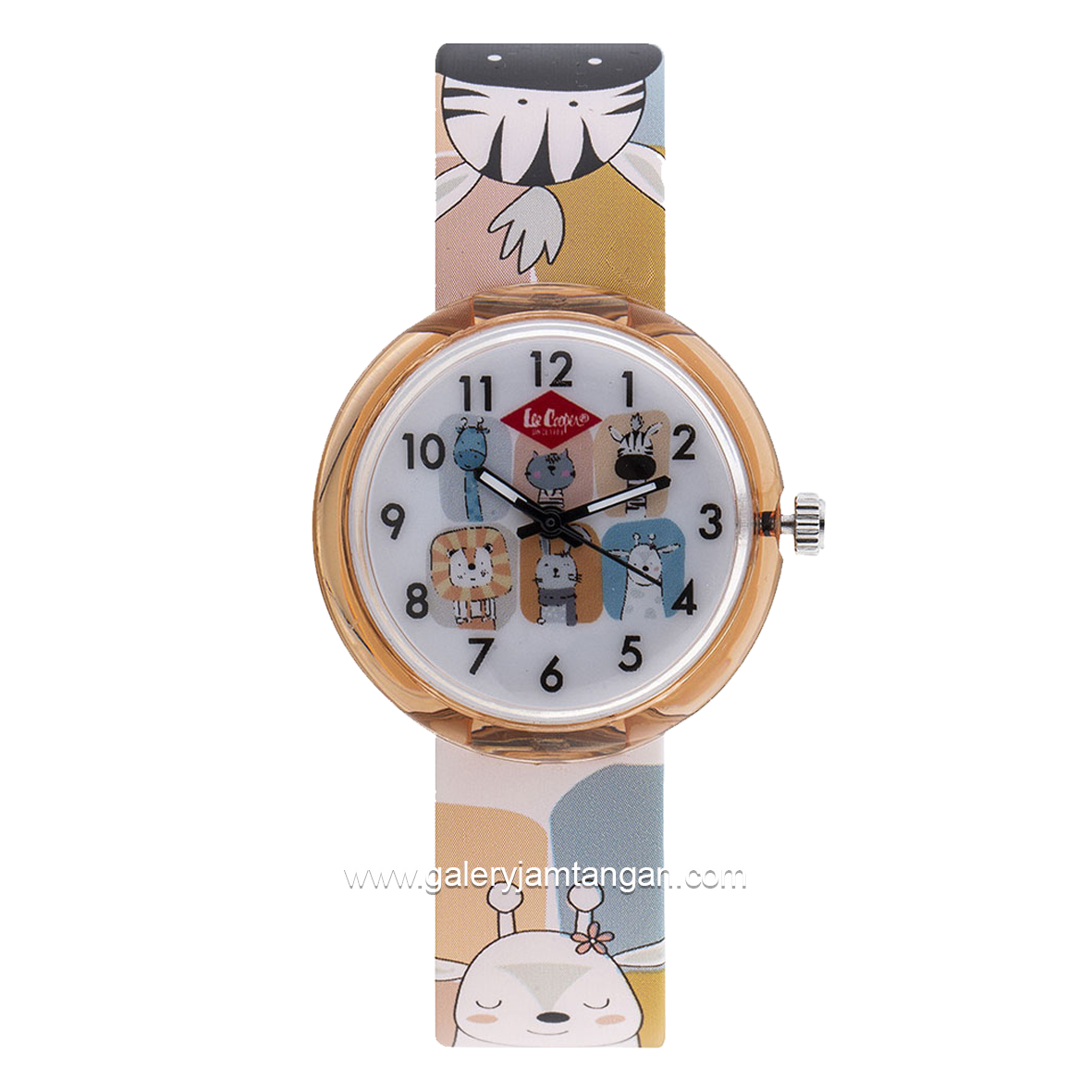 LEE COOPER LC.K.4.838 Kid's Watches Brown Dial White Rubber Strap