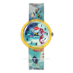 LEE COOPER LC.K.4.889 Kid's Watches Blue Yellow Rubber Strap