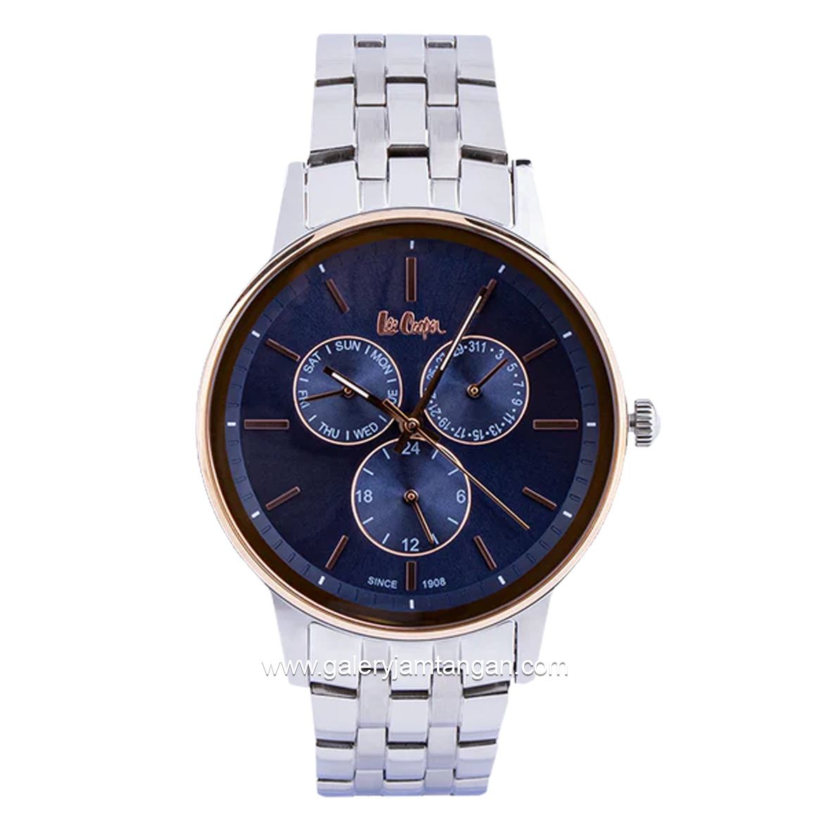 LEE COOPER LC06498.590 Silver Dial Navy Stainless Steel