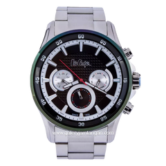 LEE COOPER LC06538.350 Silver Dial Black Stainless Steel