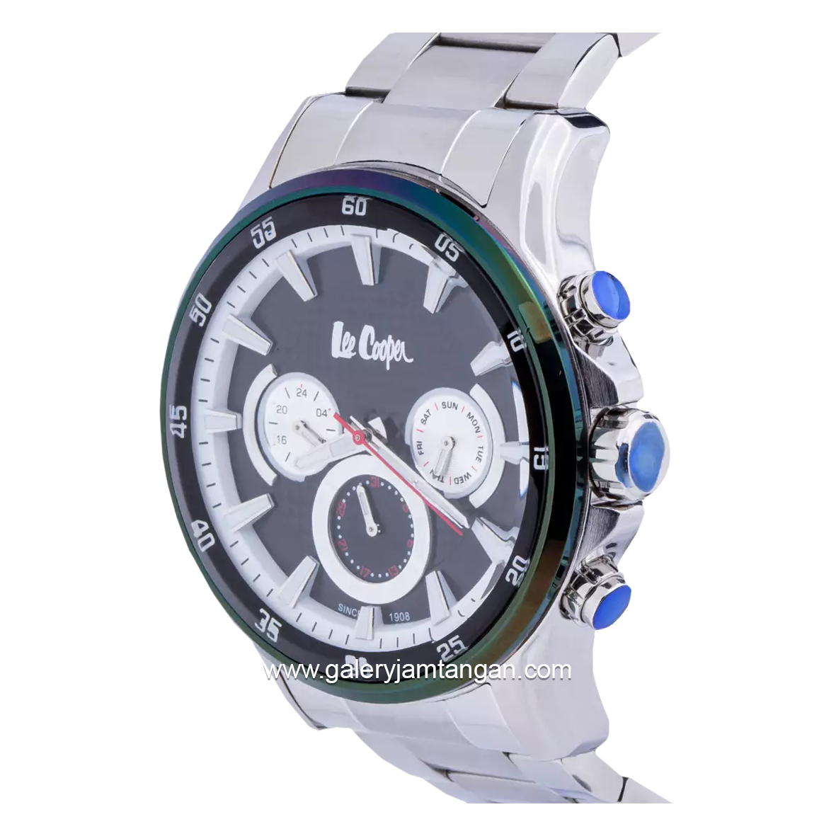 LEE COOPER LC06538.350 Silver Dial Black Stainless Steel