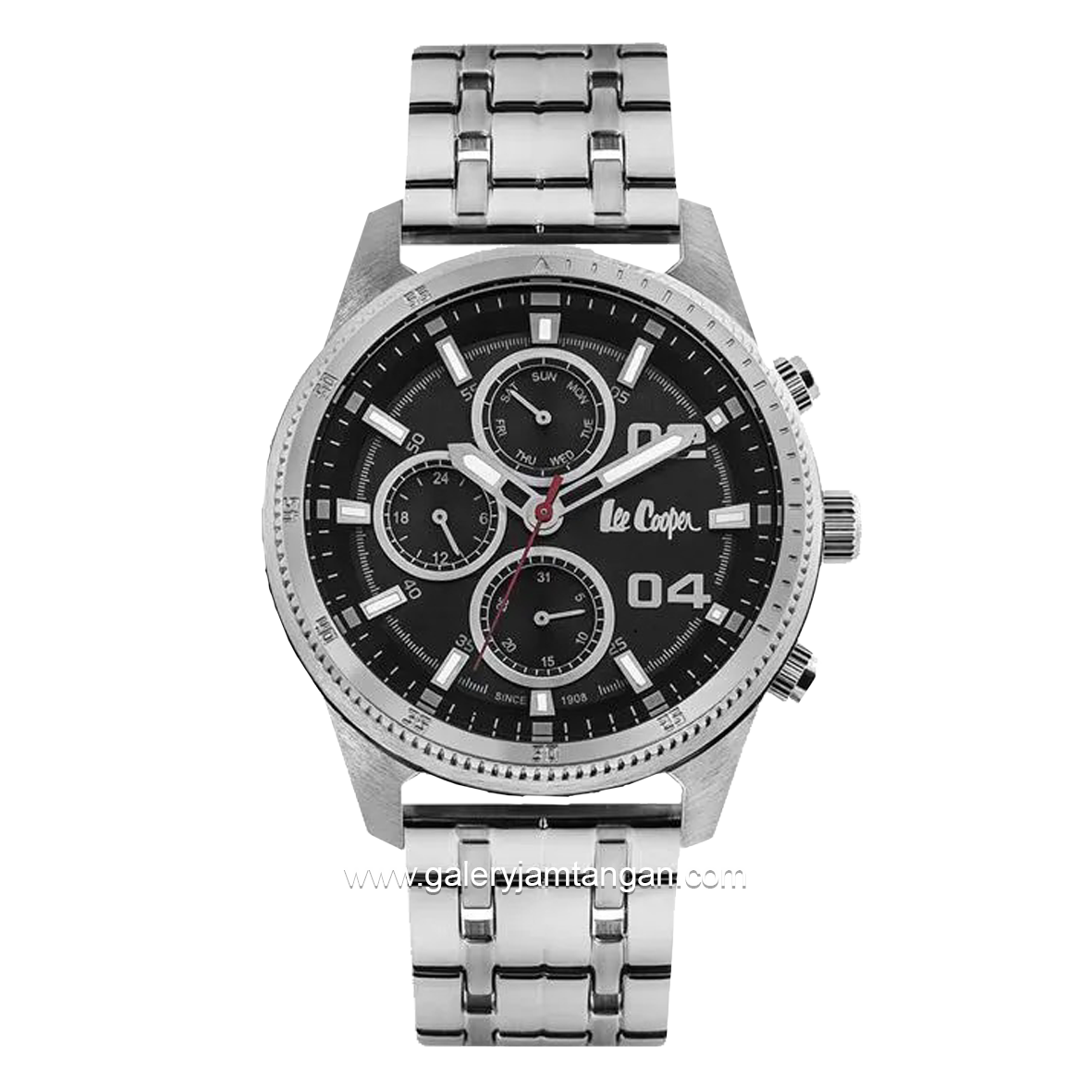 LEE COOPER LC06593.350 Silver Dial Black Stainless Steel