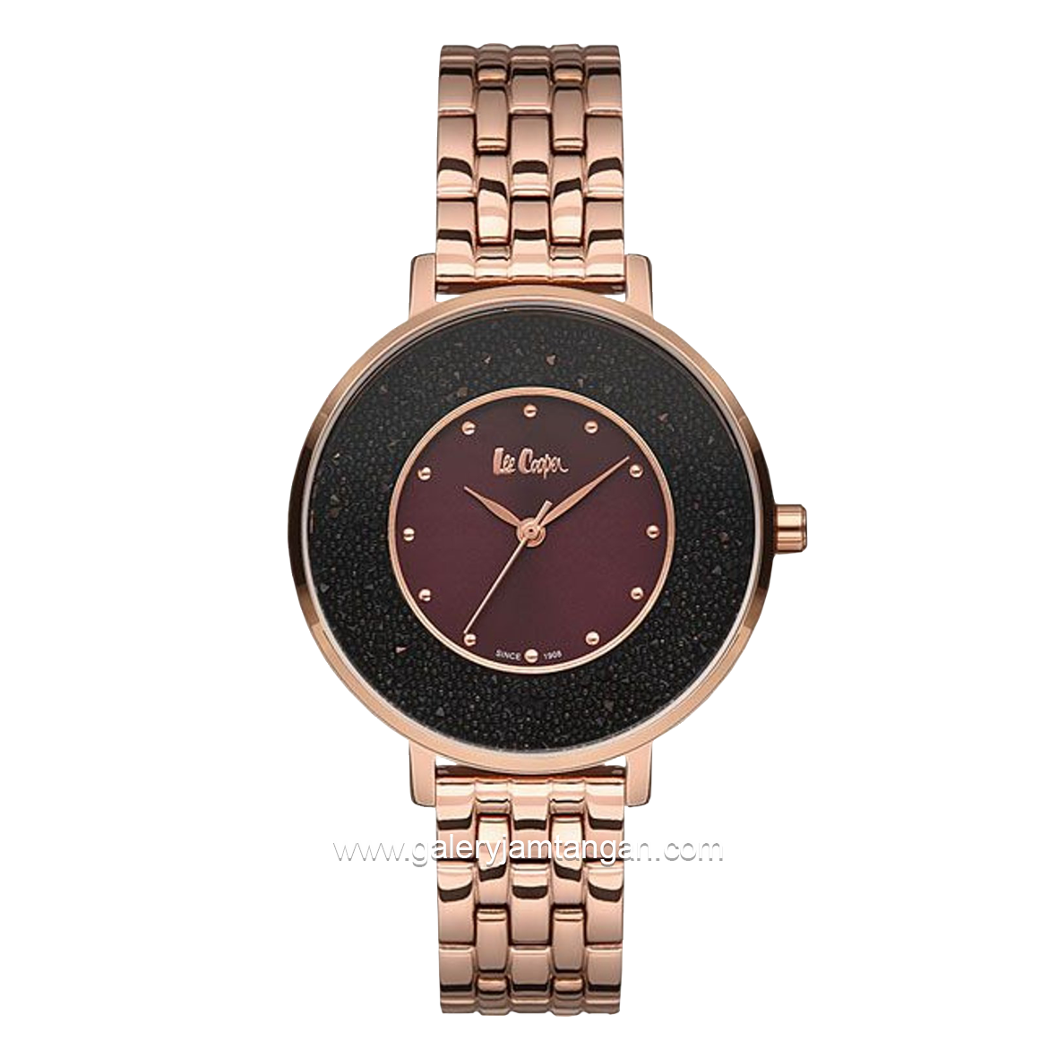 LEE COOPER LC06624.480 Rosegold Dial Black Stainless Steel